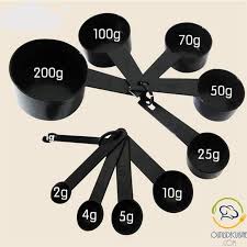 Lot De 10 Pieces De Tasses Et Cuilleres A Mesurer En Plastique Verre Doseur Ustensile Cuisine Cuillere