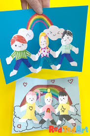 Floral diy card for friendship day: Easy Pop Up Card How To Projects Red Ted Art Make Crafting With Kids Easy Fun Easy Crafts For Kids Friendship Cards Friendship Kids
