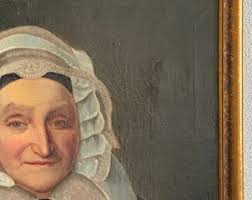 Portrait of a Woman in Traditional Costume 17th to 18th Century Antique  Painting