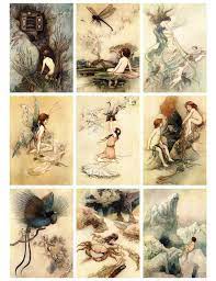 Literally thousands of free graphics. Free Printable Antique Fairy Cards Graphics Fairy Vintage Karten Kunst Mit Meerjungfrauen