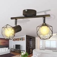 Ebay lampe deckenstrahler led kugellampe 2 stück. Deckenstrahler Industrie Stil Drahtgestell 2 Led Gluhlampen Schwarz Gitoparts