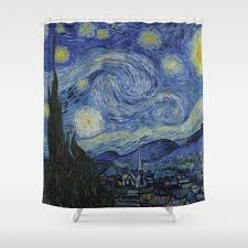 Van Gogh Starry Night Stop Neglecting Bathroom Decor Our Designer Shower Curtains Bring A Fresh New With Images Starry Night Van Gogh Girls Shower Curtain Starry Night