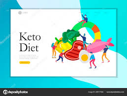 keto diet landing page template cartoon people characters