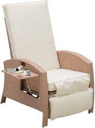 The combination of rattan framing and creamy white cushions will add a charming ambiance to your patio or garden. Automatic Adjustable Patio Recliner Chair Relaxing Sofa Outdoor Wicker Armchair Furniture Aluminum Frame Lounge With Soft Thicken Cushion Patio Furniture Accessories Patio Lawn Garden Urbytus Com