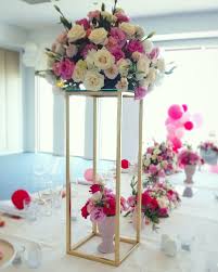 70cm Square Gold Flower Stand Flower Centerpieces Wedding Wedding Flower Vase Table Centerpieces Wedding Candles