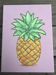 Pineapple Canvas Painting Pineapple Painting Pinapple Painting Canvas Painting Diy
