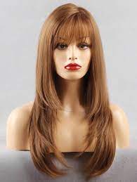 Long See Through Fringe Layered Straight Synthetic Wig Long Layered Hair Long Hair Styles Haircuts For Long Hair With Layers