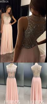 A Line Princess Scoop Sleeveless Chiffon Crystal Floor Length Dresses Prom Dresses Sleeveless Prom Dresses Ball Gown Beautiful Prom Dresses