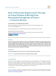 Undiagnosed symptoms of hypothyroidism can sometimes mimic menopausal symptoms, so if you are missing periods and having signs of menopause at 40 or thereabouts, make sure to get your thyroid hormone levels tested. Pdf Role Of Hormone Replacement Therapy In Young Women Suffering From Menopausal Symptoms Of Cancer A Concise Review