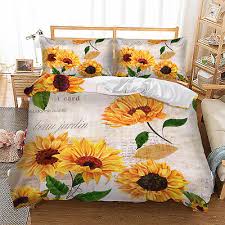 3d Sunflowers Soft Duvet Cover Set Twin