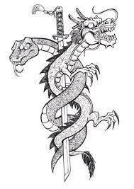 Using color in certain way can even make our dragon a little funny and not scary at all. Art Therapy Coloring Page Tattoos Tattoo Dragon 3