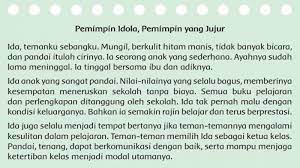 Misalnya membangun karyawan yang biasa saja menjadi lebih berkembang dan selalu mendorong karyawan untuk terus maju. Tuliskan Pendapatmu Tentang Pesan Moral Terdapat Dalam Cerita Pemimpin Idola Pemimpin Yang Jujur Tribun Padang