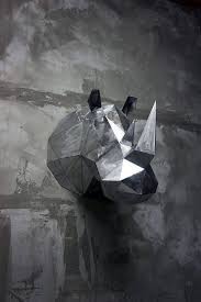Iron Rhino Trophy Wall Decor Steel Statue Low Poly Sheet Metal Art Steel Art Scrap Metal Art