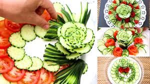 Maybe you would like to learn more about one of these? Cucumber Tomato Rose Flower Design Decoration Vegetable Carving Cutting Garnish Youtube