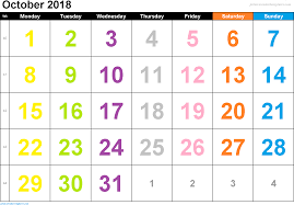 Pin On October 2018 Calendar Printable