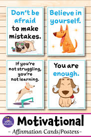 Check Out These Colorful Dog Themed Motivational Posters And Affirmation Cards These 35 Beau Classroom Posters Classroom Themes Back To School Bulletin Boards