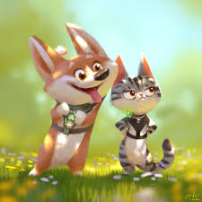 Artstation Loki The Cool Cat Lynn Chen Cat Character Corgi Art Animal Drawings