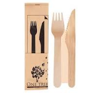 ONE TREE - PAPER WRAPPED CUTLERY SET - KNIFE, FORK NAPKIN