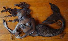 Image Of Mermaid Sculpture Wall Art Mermaid Wall Art Wall Sculpture Art Metal Fish Wall Art