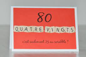 carte d anniversaire 80 ans avec lettres de scrabble birthday scrapbook birthday invitations invitations