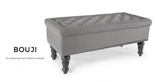 Bouji Ottoman In Oxford Grey And Slate Made Com Ottoman Pavilion Grey Sofa Design