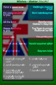 Google's free service instantly translates words, phrases, and web pages between english and over 100 other languages. Wishes Uzbek Uzbek Language School Success Uzbek