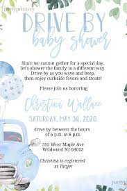 Drive By Baby Shower Invitations For Boys Edit Yourself Etsy Baby Shower Invitations For Boys Baby Shower Invitations Baby Boy Shower