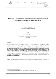 High concentration of carbon dioxide. Pdf Impact Of Environmental Awareness On Buying Perception A Multivariate Analysis Of Malaysian Buyer International Research Journal Of Business And Social Science Issn 2411 3646 Academia Edu