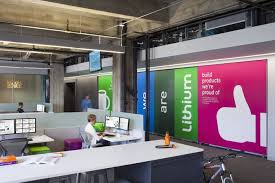 Inside Lithium S Collaborative San Francisco Headquarters Office Snapshots Corporate Interiors Office Wall Graphics Office Interior Design