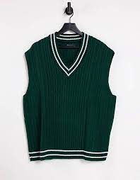 No projects, in 1 queue. Asos Design Cable Knit Cricket Tank In Bottle Green Asos