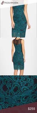 Illusion Yoke Stretch Lace Cocktail Dress Cocktail Dress Lace Stretch Lace Nicole Miller Dresses