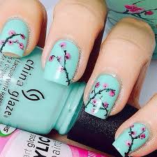 Nail Art 740 Best Nail Art Designs Gallery Bestartnails Com Tiffany Blue Nails Nail Drawing Cherry Blossom Nails
