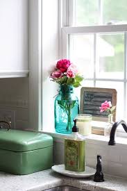 window sill decor, kitchen window sill