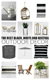 Black And White Patio Decor Friday Favorites Black White And Neutral Outdoor Decor In 2020 Outdoor Decor Deck Decorating Black Decor