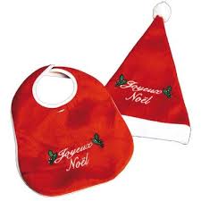 Bonnet Et Bavoir De Noel Deguisement Pere Noel Decorations Accessoires Deco De Noel Gifi Noel Deguisement Pere Noel Coudre Des Tabliers