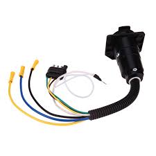 7 way flat trailer plug wiring. 12v 4 Pin Flat To 7 Pin Round Trailer Plug Wiring Adapter Plug Black Rv Style Ebay