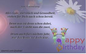Verse Reime Gedichte Von Sabsel Zum 52 Geburtstag Steemit