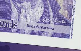 For example, on the words 'bank of england' and in the bottom right corner, around the number '20'. Britain S New Polymer 20 Note Is Its Most Secure To Date