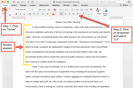 Highlight the text you want to double space. Spacing