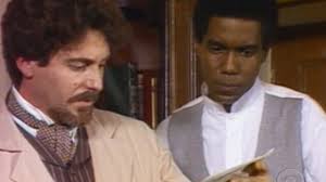 'Abolição': Cena em que o caricaturista Angelo Agostini (Edwin Luisi)  recebe Lucas (Luiz Antonio Pillar) e convida-o para trabalhar no jornal.