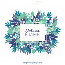 Download Vector Autumnal Frame With Blue Flowers Vectorpicker