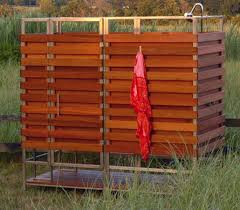 Step Into The Oborain Duo Pull The Door Closed Behind You Slip Off Your Sandals Hang Your Clothes Or Robe On Outdoor Shower Modern Shower Design Hardscape