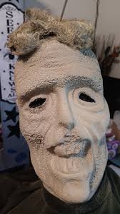 DIY zombie decoration using styrofoam head