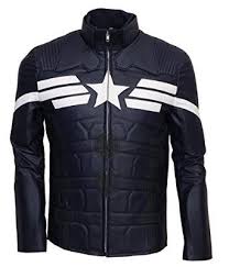 Captain America Winter Soldier Blue Celebrity Leather Jacket Amazon Co Uk Clothing Jackets Men Fashion Celebrities Leather Jacket Mens Winter Fashion