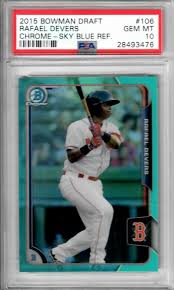Gorgeous pgi 2015 bowman chrome card of rafael devers. Rafael Devers Rookie Cards Showcase Image Gallery