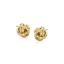 14kt Yellow Gold Love Knot Stud Earrings Ross Simons Gold Knot Earrings Knot Stud Earrings Knot Earrings