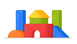 Ilustracion De Vector De Cubos Para Ninos Juguete De Bloques De Madera De Colores Juego De Construccion De Castillo Y Casa Figuras Brillantes Y Hermosas Para Jugar Vector Premium