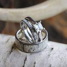 Popular Engagement Rings Solitaire Diamond Engagement Rings The Wedding Band Antler Wedding Rings Deer Antler Wedding Rings Wedding Rings Sets His And Hers