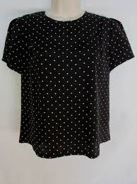 Black And White Polka Dot Short Sleeve Shirt Kasper Blouse 10 Black White Polka Dot Poly Short Sleeve Fashion Clothing Shoes Accessories Womensclothing Tops Clothes For Women Tops Clothes
