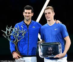 A terrific rally is ended with a wonderful volley and the serbian holds to love and breathes a sigh. Novak Djokovic Wins Fifth Paris Masters After Cruising To Straight Sets Win Over Denis Shapovalov Daily Mail Online